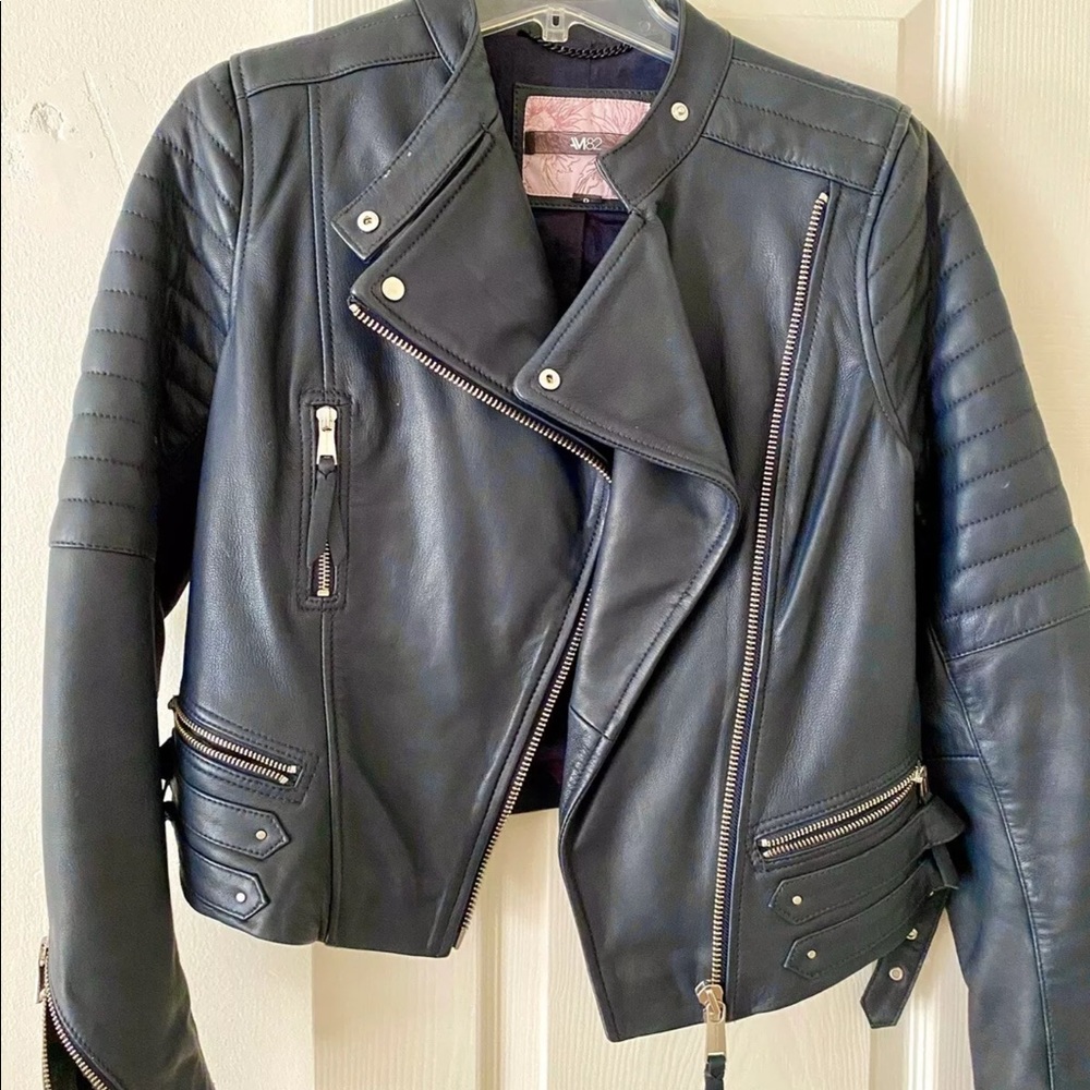 Andrew Marc leather motorcycle jacket